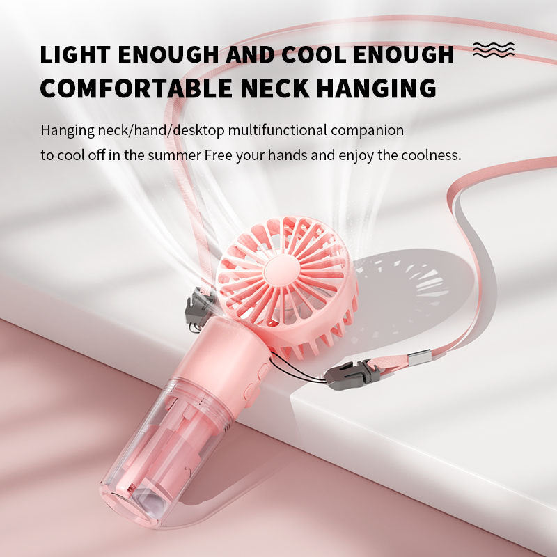 4-Speed Portable Mist Spray Fan – USB Rechargeable & Handheld