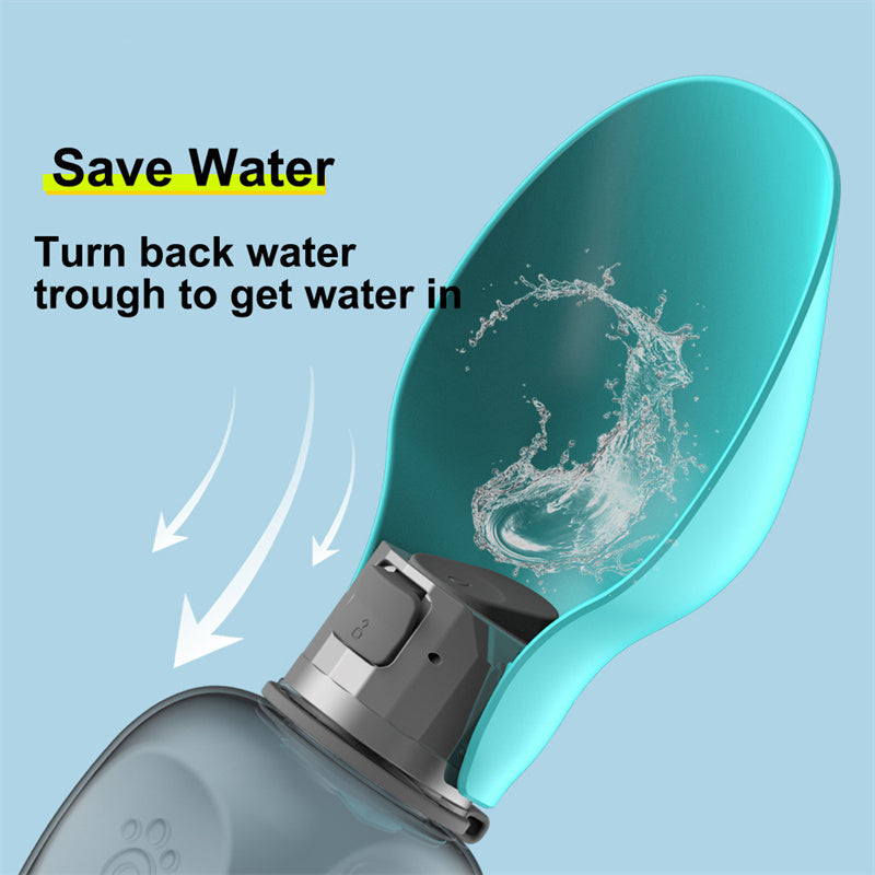 800ml Leakproof Dog Water Bottle with Foldable Bowl