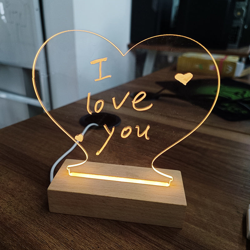 LED Creative Message Board Night Lamp with Pen