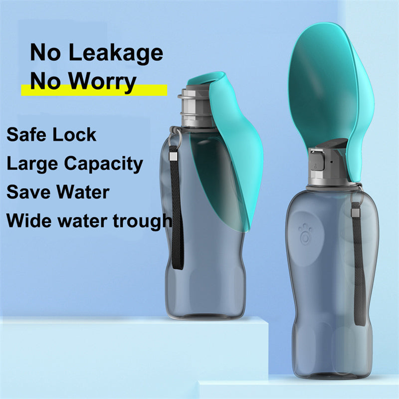 800ml Leakproof Dog Water Bottle with Foldable Bowl