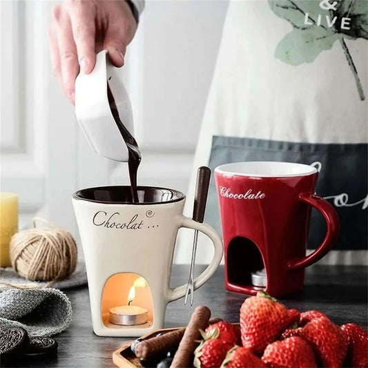 Mini Fondue Mug Set - Personal Chocolate & Cheese Melter