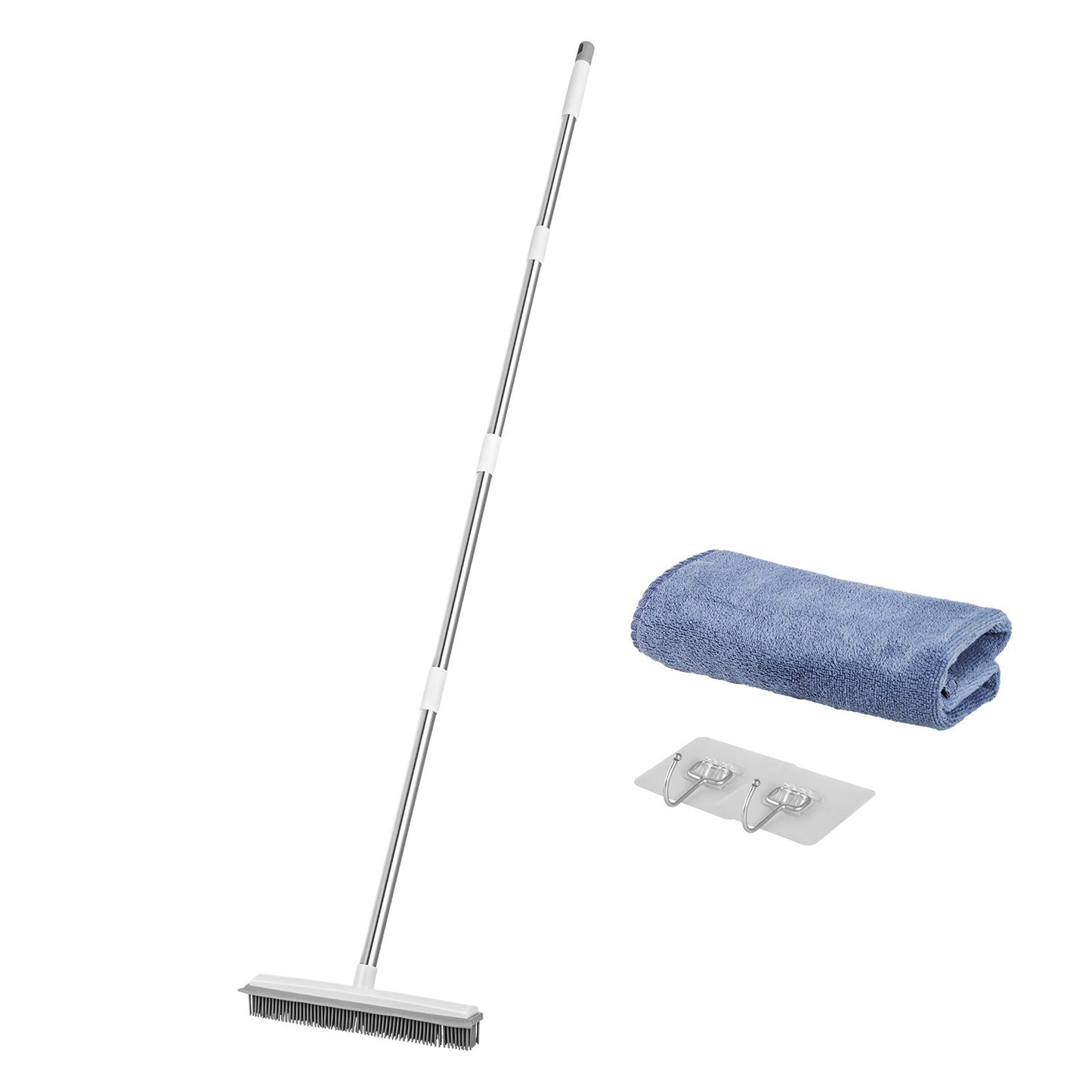 Pet Hair Broom - Adjustable Rubber Bristles
