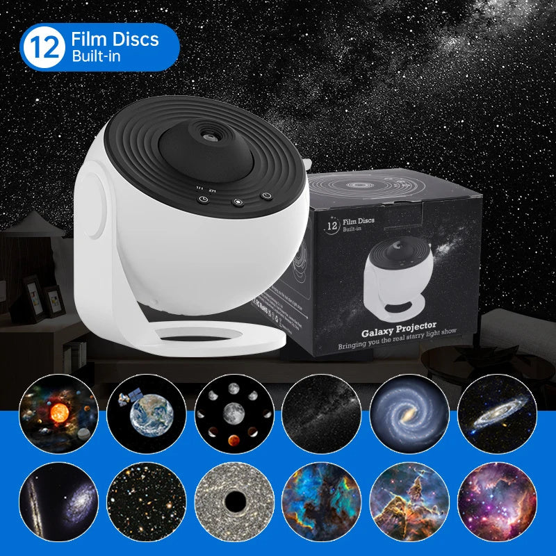 360° Rotating Galaxy Night Light Projector – Starry Sky & Planetarium Lamp