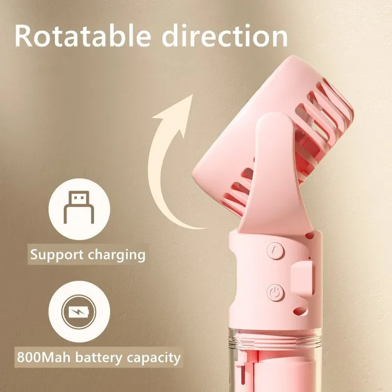 4-Speed Portable Mist Spray Fan – USB Rechargeable & Handheld