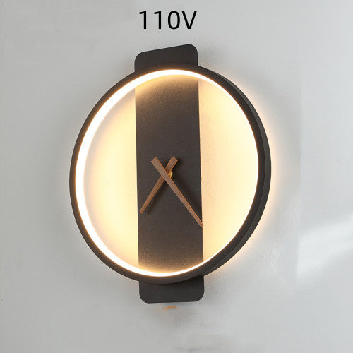 Nordic LED Wall Lamp with Clock Design